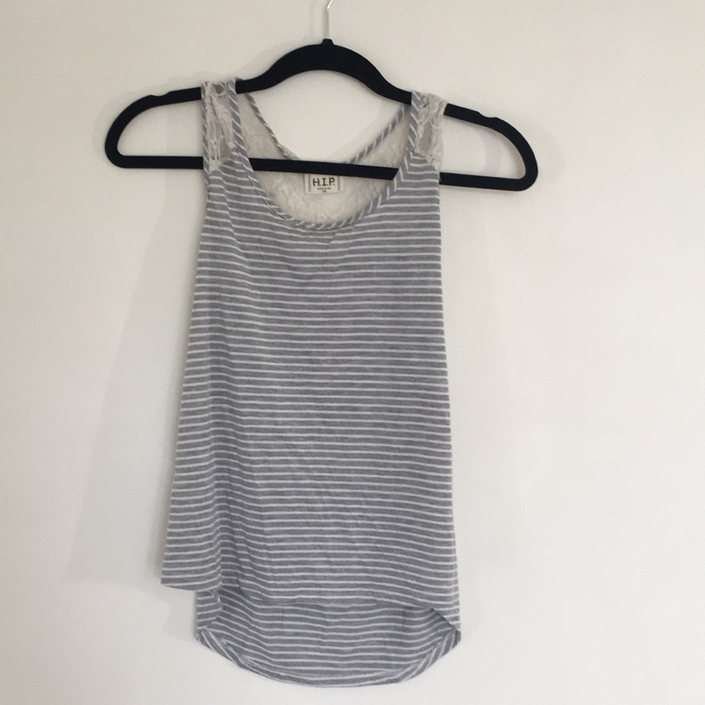 Gray Striped Tank Top